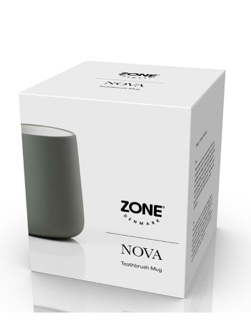 Zone Denmark Tandenborstelbeker olijfgroen - (H)10 x Ø 8,5 cm