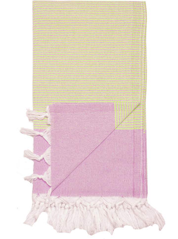 Towel to Go Hamamtuch in Lila/ Grün - (L)180 x (B)100 cm