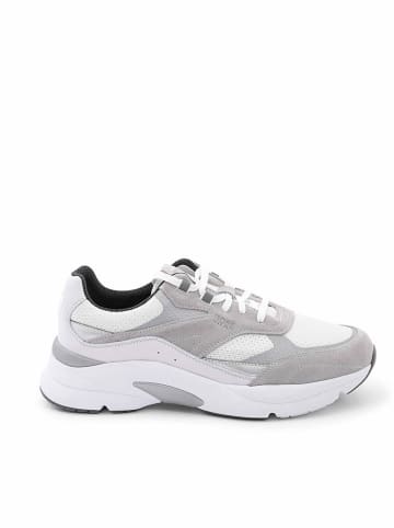 Hugo Boss Skórzane sneakersy "Ardical" w kolorze biało-szarym