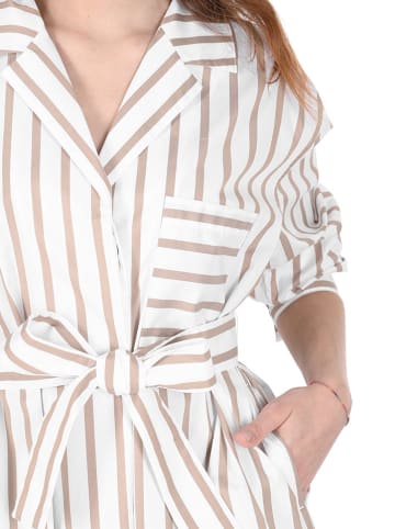 Hugo Boss Jurk "Disso" wit/beige