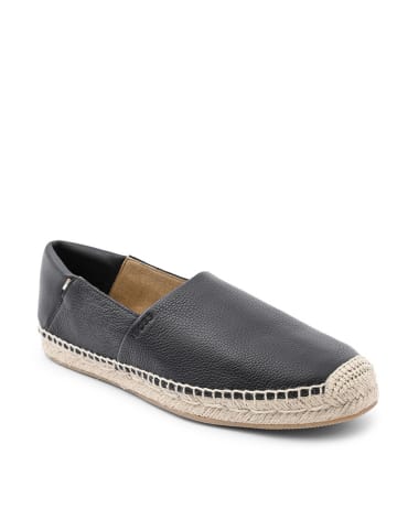 Hugo Boss Leder-Espadrilles "Madeira" in Schwarz
