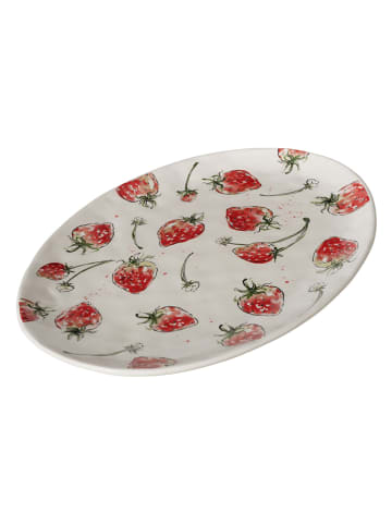 Boltze Servierplatte "Strawberry" in Weiß/ Rot - (B)31 cm