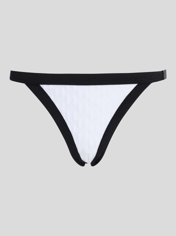 Karl Lagerfeld Bikini-Hose in Weiß/ Schwarz