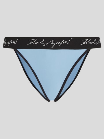 Karl Lagerfeld Bikini-Hose in Hellbllau/ Schwarz