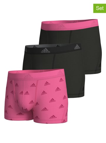 adidas Bokserki (3 pary) w kolorze czarno-różowym