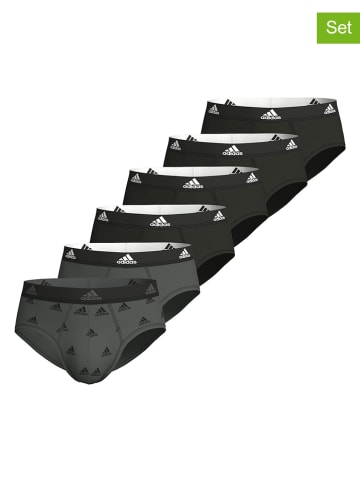 adidas Slipy (6 par) w kolorze czarno-ciemnoszarym