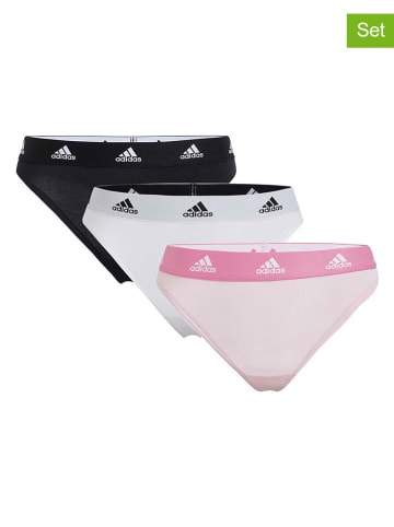adidas 3-delige set: strings roze/wit/zwart