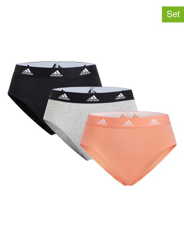 adidas 3-delige set: slips abrikooskleurig/grijs/zwart