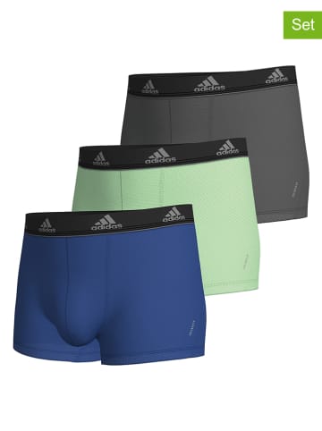 adidas 3-delige set: boxershorts blauw/lichtgroen/zwart