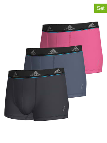 adidas 3er-Set: Boxershorts in Dunkelblau/ Blau/ Pink