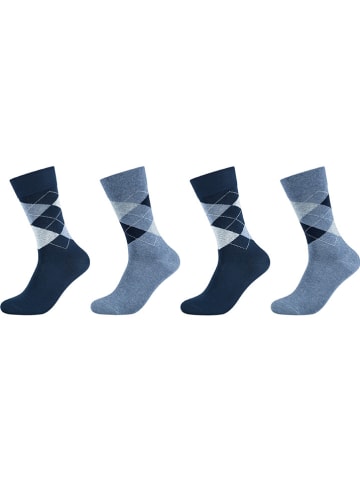 camano 4er-Set: Socken in Hellblau/ Blau