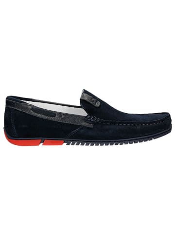 Wojas Leren mocassins donkerblauw