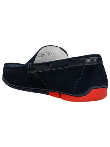 Wojas Leren mocassins donkerblauw