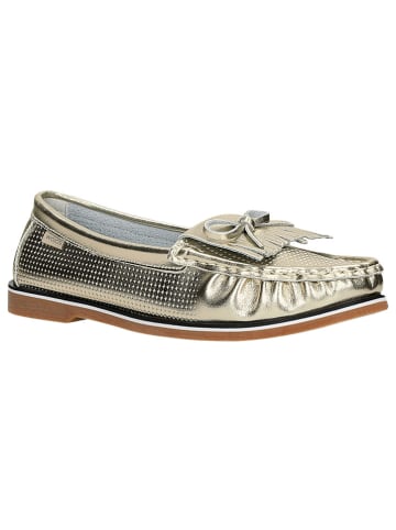 Wojas Leren mocassins goudkleurig