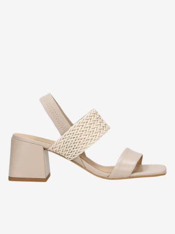 Wojas Leren haksandalen beige