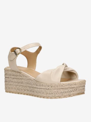 Wojas Leder-Keilsandaletten in Beige