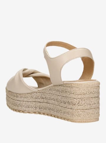 Wojas Leren sleehaksandalen beige