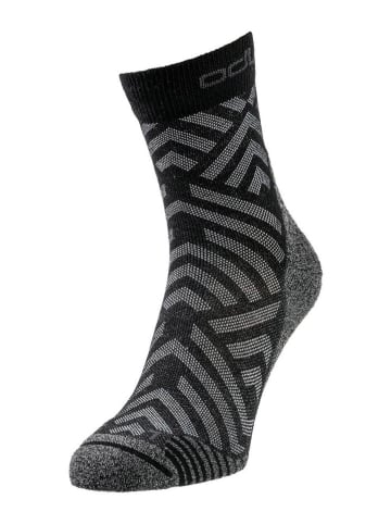 Odlo Funktionssocken "Quarter Ceramicool Hike" in Schwarz/ Grau