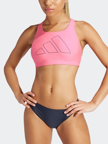 adidas Bikini "BIG BARS" in Pink/ Dunkelblau