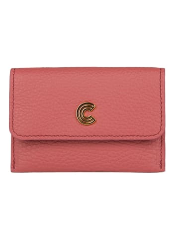 COCCINELLE Skórzane etui w kolorze różowym na karty - 11 x 7,5 cm