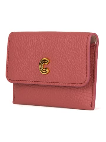 COCCINELLE Skórzane etui w kolorze różowym na karty - 11 x 7,5 cm