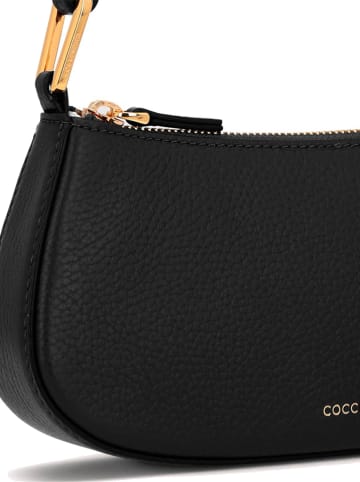 COCCINELLE Leder-Schultertasche in Schwarz - (B)23 x (H)11,5 x (T)4  cm