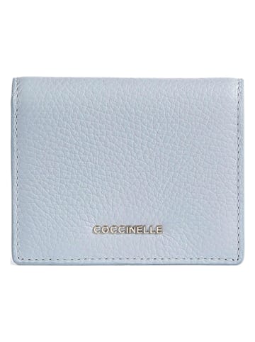 COCCINELLE Leder-Geldbörse in Hellblau - (B)11 x (H)9 cm