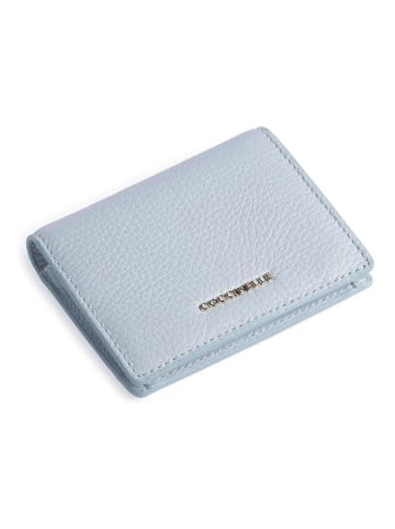 COCCINELLE Leder-Geldbörse in Hellblau - (B)11 x (H)9 cm