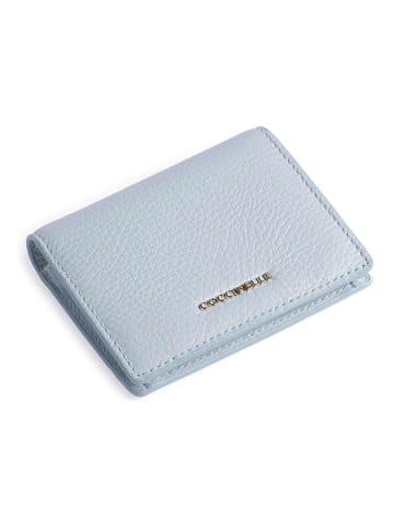 COCCINELLE Skórzany portfel w kolorze błękitnym - 11 x 9 cm