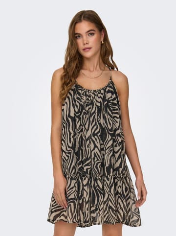 ONLY Kleid in Schwarz/ Beige