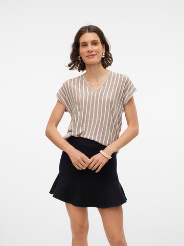 Vero Moda Koszulka "Lana" w kolorze beżowo-białym