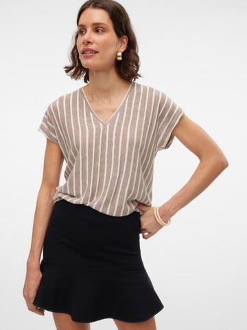 Vero Moda Shirt "Lana" in Beige/ Weiß