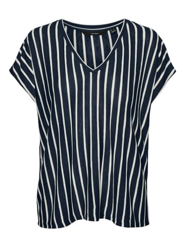 Vero Moda Koszulka "Lana" w kolorze granatowo-białym