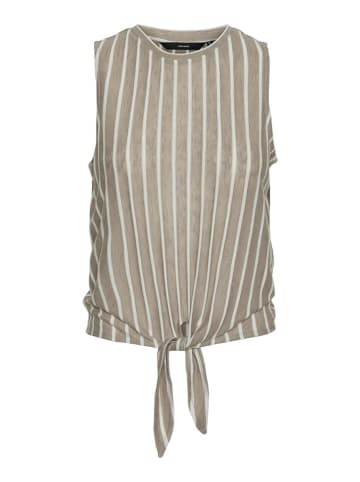 Vero Moda Top "Lana" in Beige/ Weiß