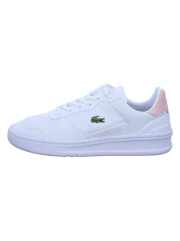 Lacoste Skórzane sneakersy "Perf-Shot" w kolorze biało-jasnoróżowym