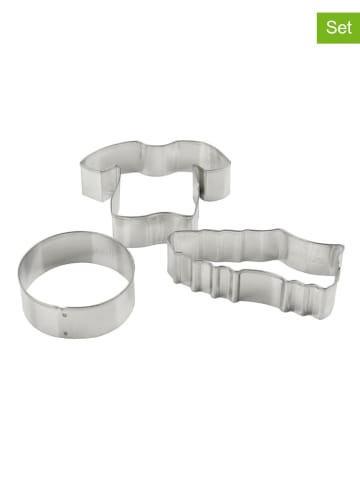 Zenker 2-delige set: uitsteekvormen "Voetbal" zilverkleurig - 2x 3 stuks