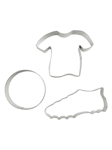 Zenker 2-delige set: uitsteekvormen "Voetbal" zilverkleurig - 2x 3 stuks