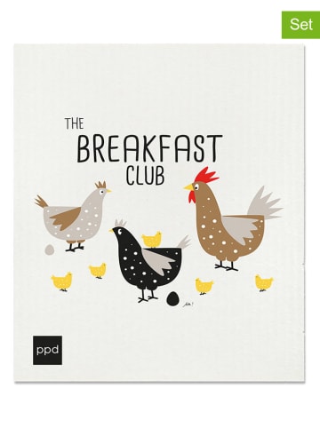 ppd Ściereczki gąbkowe ( 2 szt.) w kolorze białym ze wzorem - 20 x 17 cm