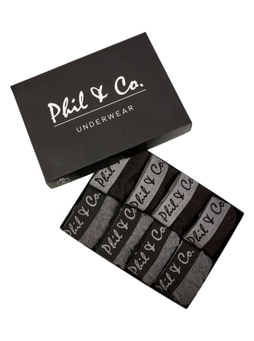 Phil & Co. Berlin 8er-Set: Boxershorts in Schwarz/ Grau