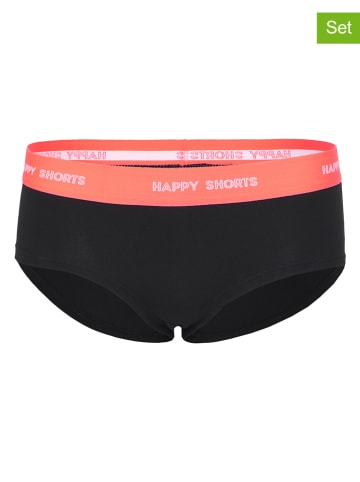 Happy Shorts 2-delige set: hipsters zwart/oranje