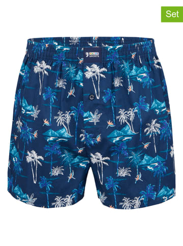 Happy Shorts 2er-Set: Webboxershorts in Blau