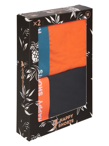 Happy Shorts 2-delige set: boxershorts zwart/oranje