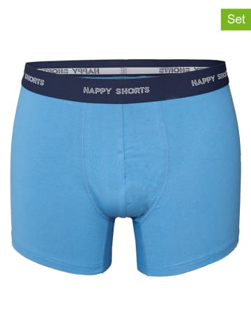 Happy Shorts Bokserki (3 pary) w kolorze niebieskim, turkusowym i granatowym