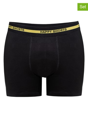 Happy Shorts Bokserki (7 par) w kolorze czarnym ze wzorem