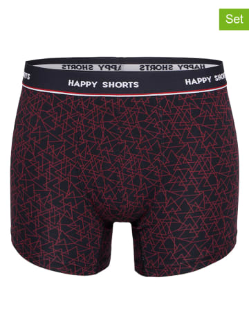 Happy Shorts 2er-Set: Boxershorts in Schwarz/ Rot