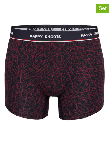 Happy Shorts Bokserki (2 pary) w kolorze czerwonym i czarnym