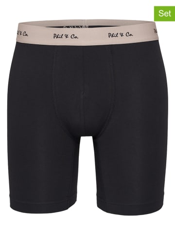 Phil & Co. Berlin 3er-Set: Boxershorts in Beige/ Schwarz/ Weiß