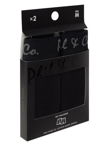 Phil & Co. Berlin 2er-Set: Boxershorts in Schwarz