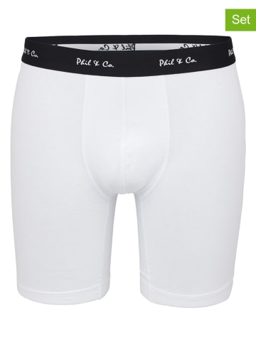 Phil & Co. Berlin  2er-Set: Boxershorts in Weiß/ Schwarz