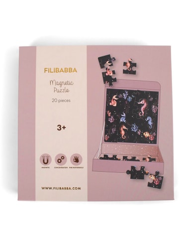 Filibabba 20tlg. Magnetpuzzle "Seepferdchen" in Rosa - ab 3 Jahren
